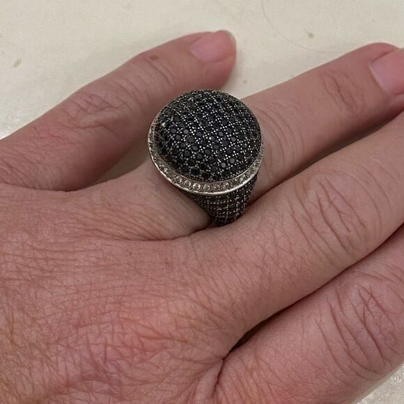 black spinel 925 ring size 9 - Picture 7 of 9